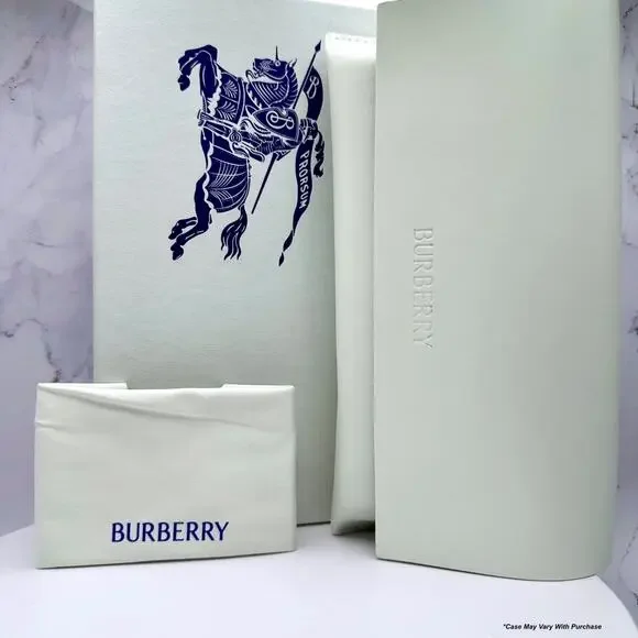 New Burberry Sunglasses Black Square Frames Checkered Arms Gradient BURBERRY - Picture 9 of 9